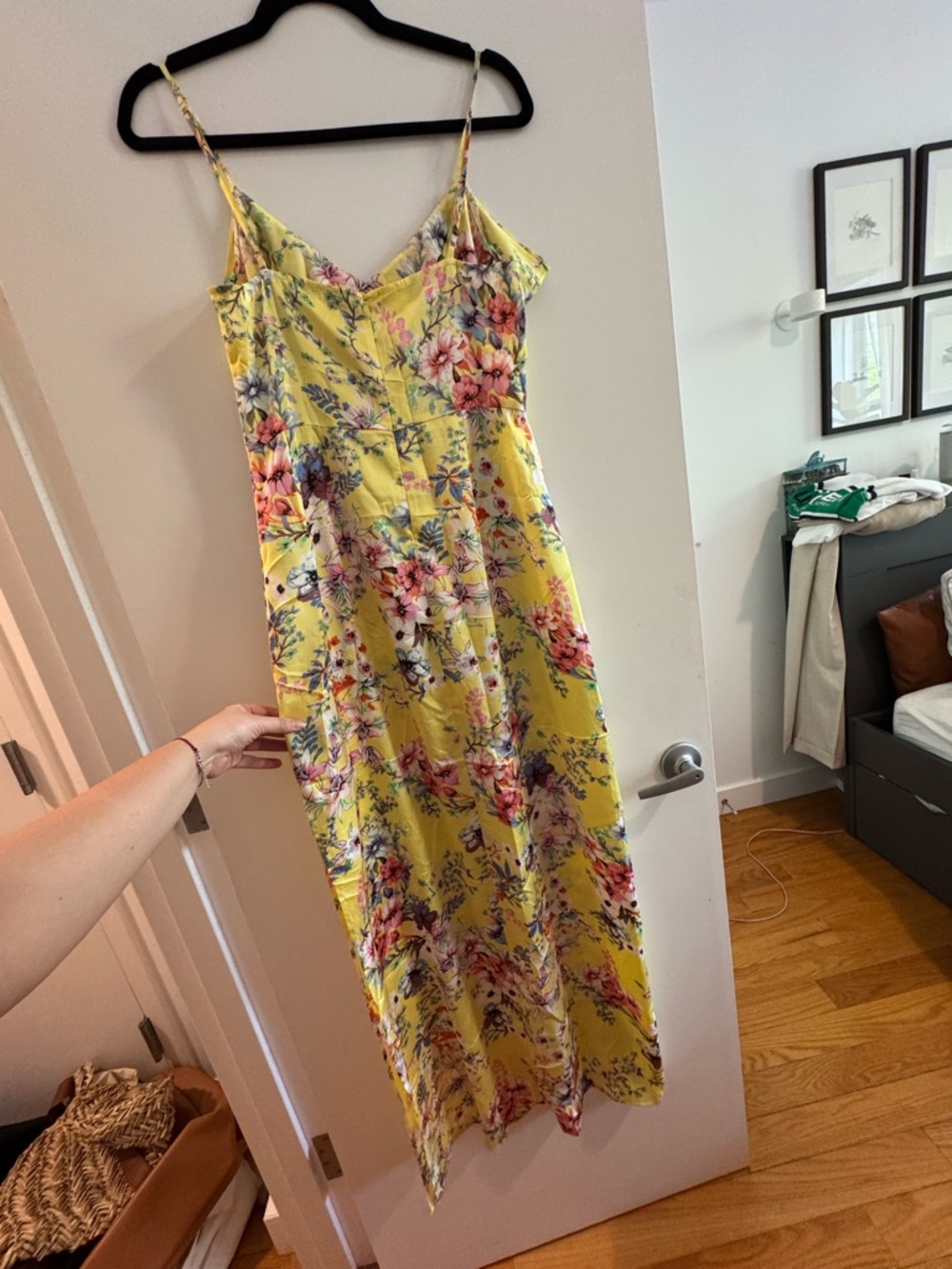 Yellow Floral Ruffle Maxi Dress - Picture 3 of 5